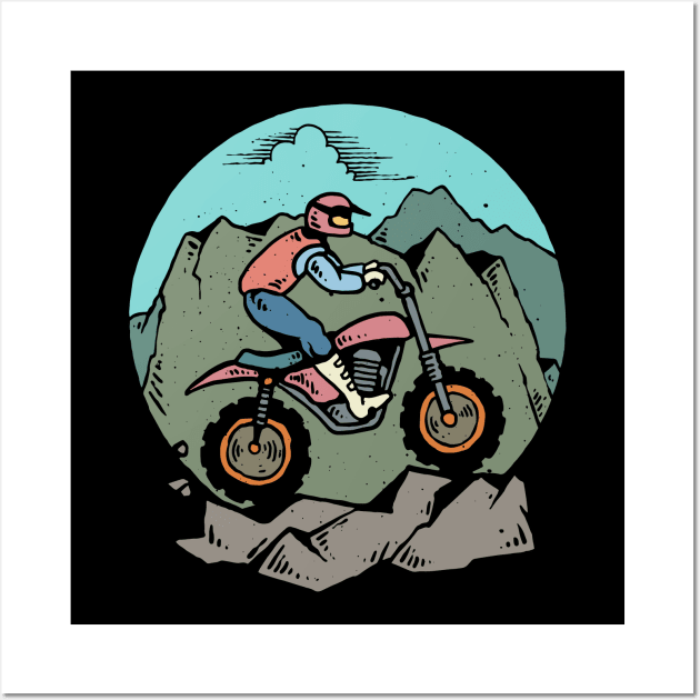 Dirt Bike Motocross Hobby Race Tshirt Wall Art by evergreen_brand